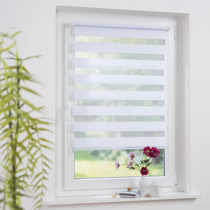 Liedeco® Duo Rollo Klemmfix - 90 x 160 cm/transparent lichtdurchlässig Blickdicht/stufenlos verstell
