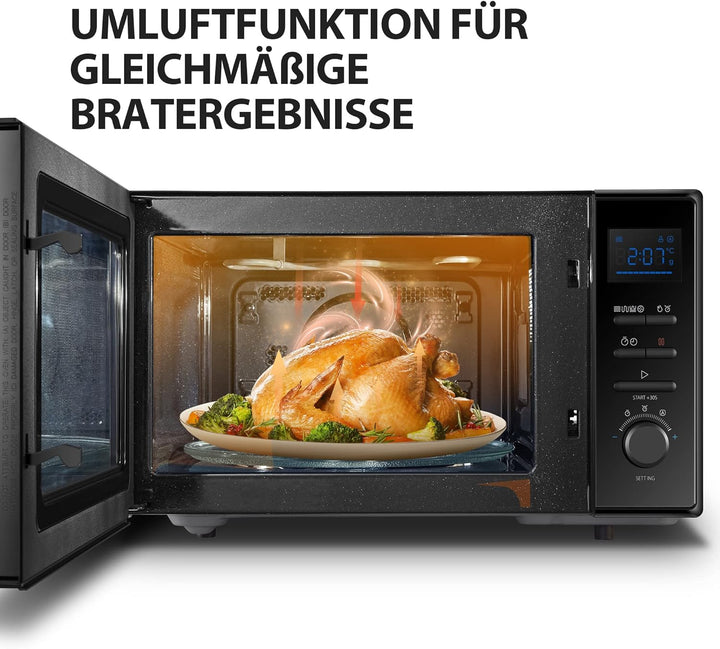 Toshiba Freistehend MW2-AC25TF(BK) 4-in-1 Mikrowelle mit Heissluft & Grill & Kombi Funktion / 25L /