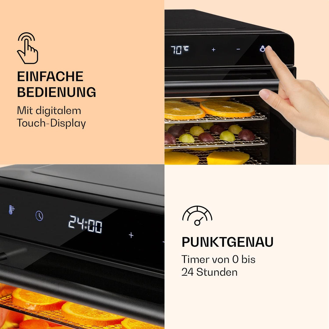 Klarstein Dörrautomat, Dörrgerät für Gemüse, Obst, Nüsse und Fleisch Trocknen, Food Dehydrator mit 6