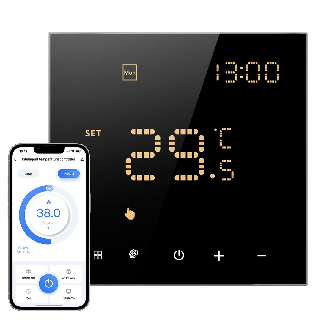 Smart WiFi Thermostat für Wasser-Fussbodenheizung und Gasboiler, Programmierbar Raumthermostat Unter