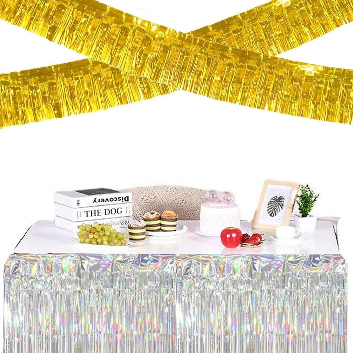 We Moment Zone 6-Pakete Gold Fransen Girlande Metallic, Metallic-Folien-Fransengirlande Hängedekorat