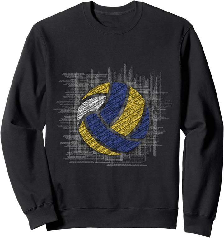Volleyball Wörter Ball Lustiges Geschenk Fun Sweatshirt
