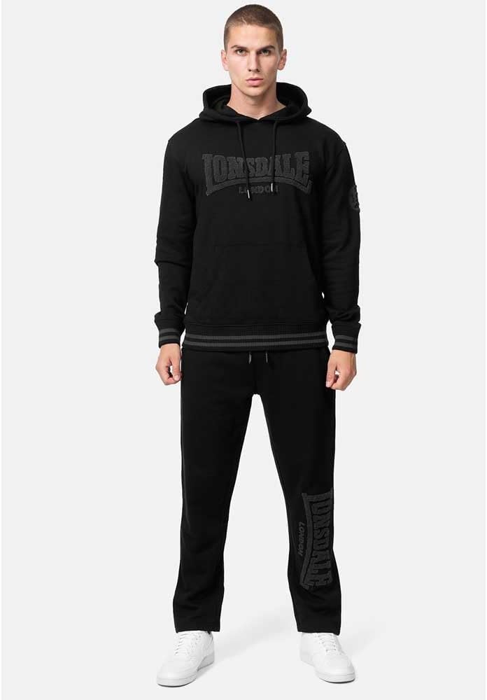 Lonsdale Herren Kneep Kapuzenpullover M Black/Grey, M Black/Grey