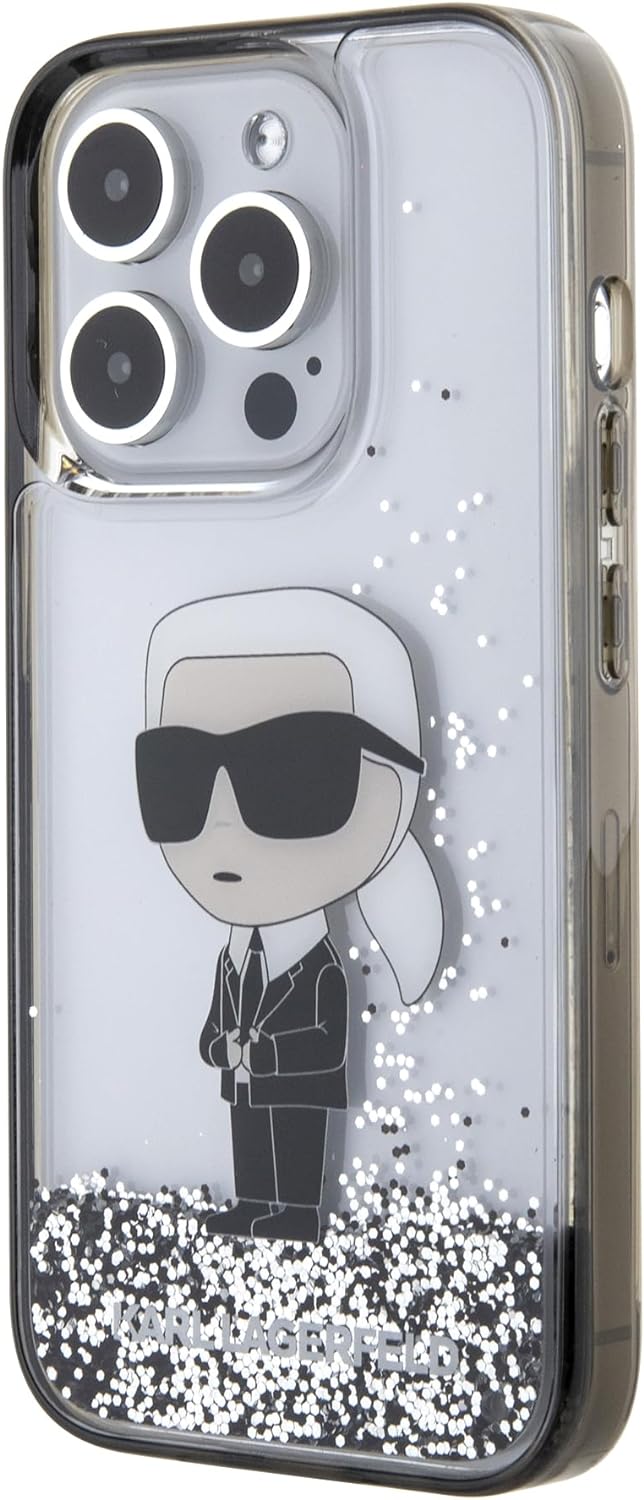 CG MOBILE Karl Lagerfeld Liquid Glitter Hülle für iPhone 15 Pro