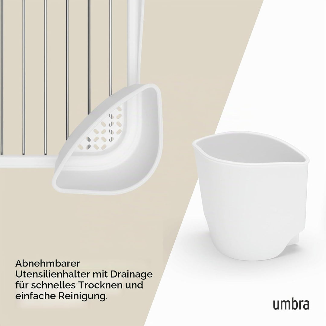 Umbra Sinkin Geschirrtrockner – Abtropfgestell mit abnehmbarem Besteckhalter – Verwendung in der Spü