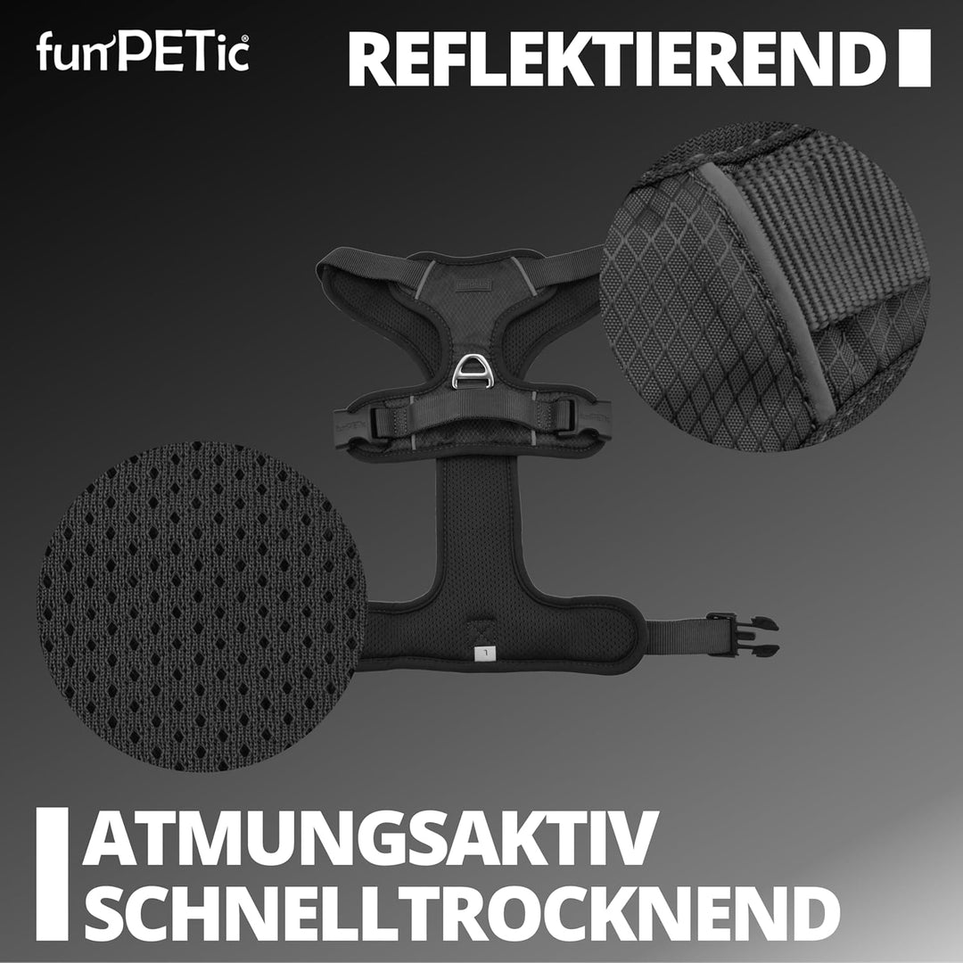 funPETic Hundegeschirr Essential - Anti-Zug Geschirr, reflektierend, gepolstert und atmungsaktiv - B