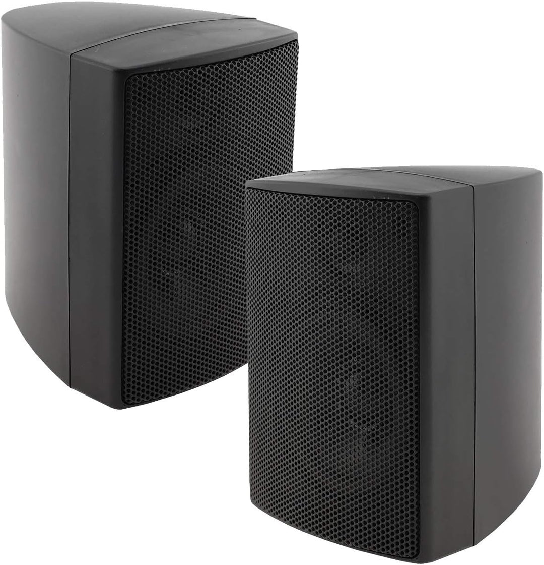 ChiliTec 2-Wege Lautsprecher Schwarz, Paar, Wand-Lautsprecher für HiFi Stereoanlage Heimkino, 40Watt