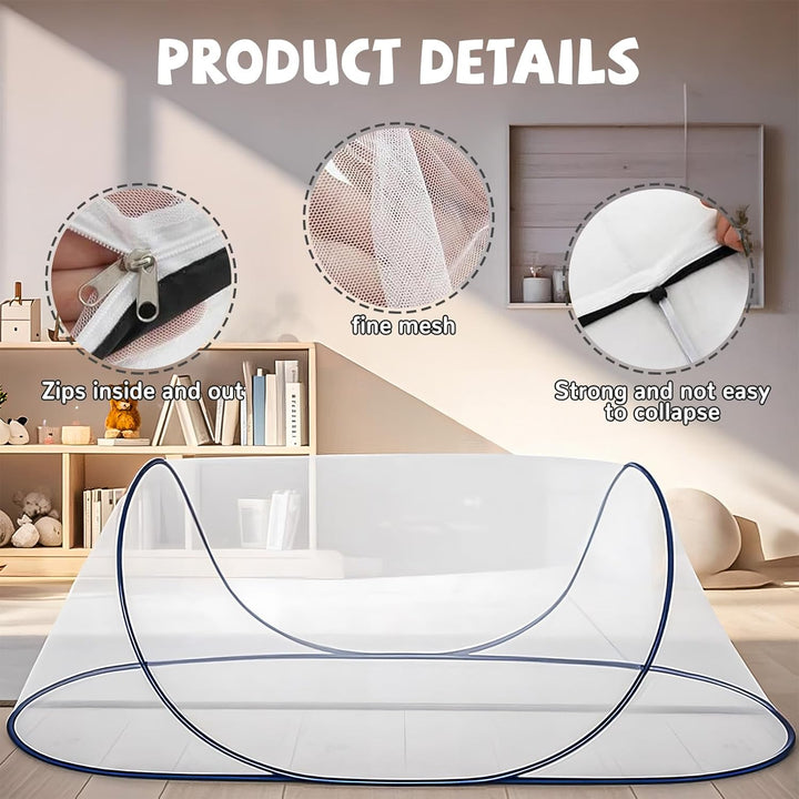 shallyong Moskitonetz Bett, 200 x 80 x 56 cm, Tragbares Moskitonetz Pop Up, Familien-Moskitonetzbett