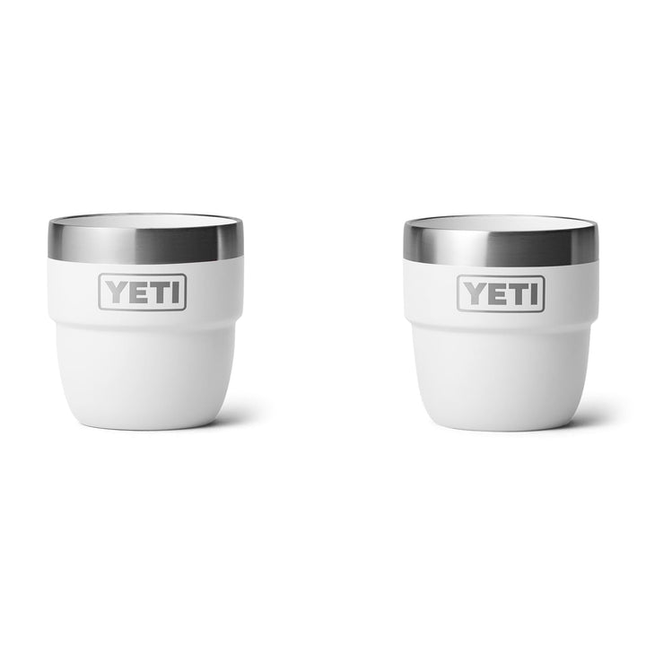 YETI Rambler stapelbare Tasse, Edelstahl, vakuumisoliert, Espresso/Kaffeetasse, 2 Stück, Weiss