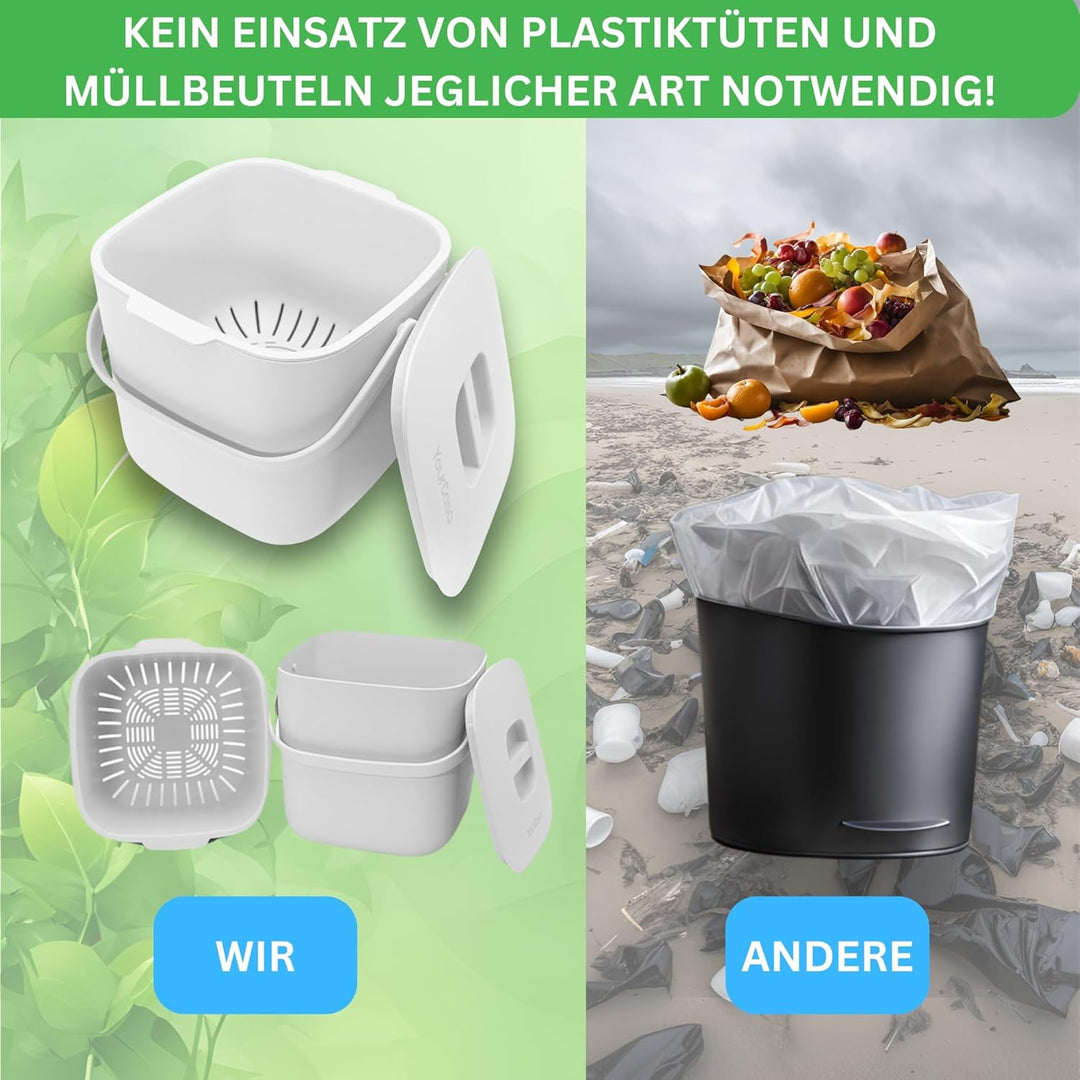 YourCasa® Biomülleimer Küche - 7L - Komposteimer Küche für alltäglichen Biomüll Behälter - Spülmasch