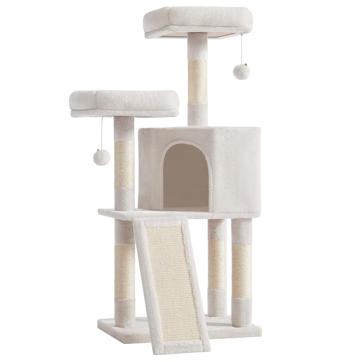 Feandrea Kratzbaum, Katzenbaum, 115 cm, Kratzbrett, cremeweiss PCT141W02 Cremweiss 50L x 35B x 115H