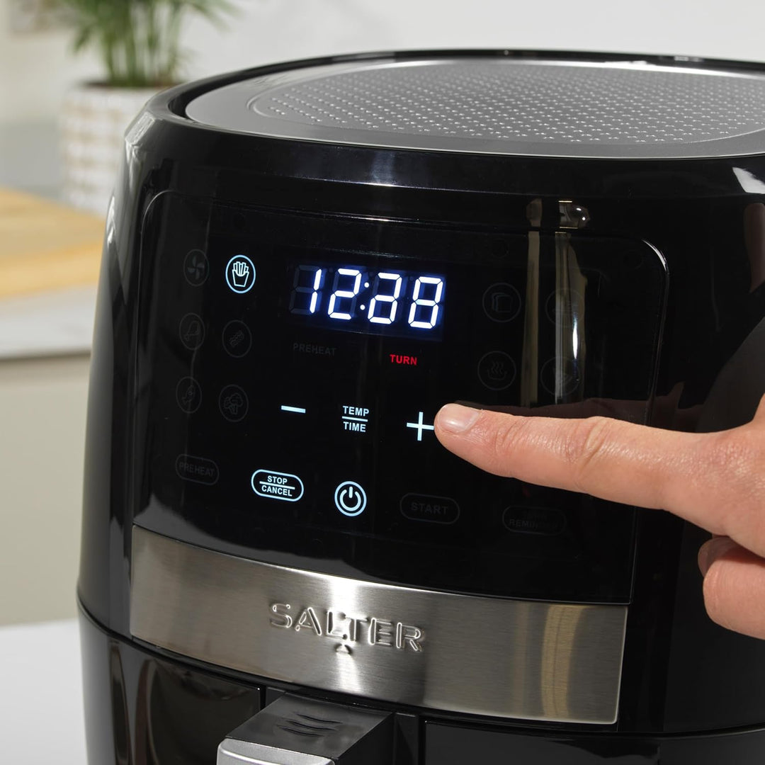 Salter EK6179VDE Digitale Heissluftfritteuse – 5,7 l ölfreie Fritteuse, 12 Kochfunktionen, wenig ode