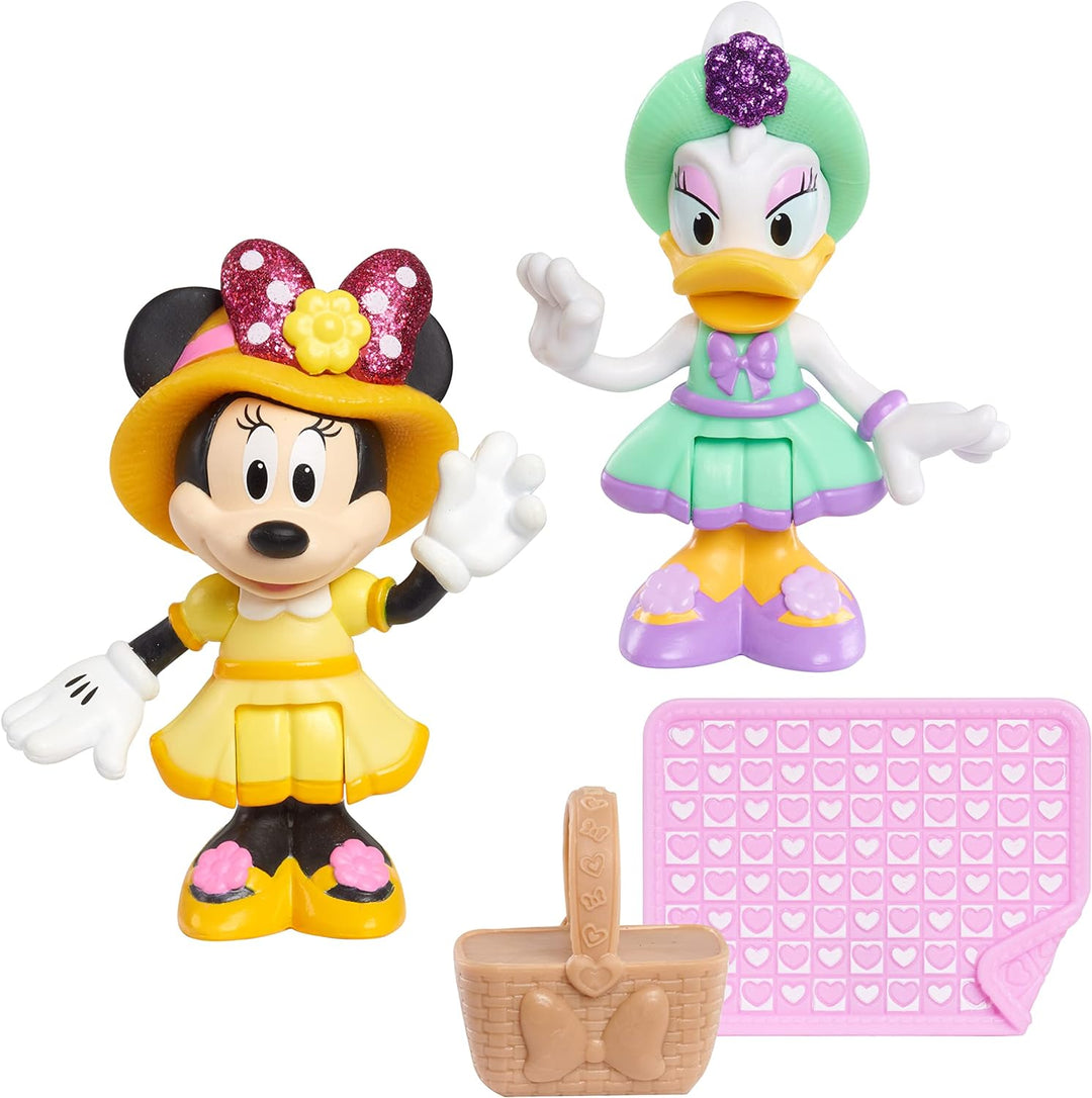 Giochi Preziosi Minnie, 2 bewegliche Figuren, 7,5 cm, mit Zubehör, Tea Party, Spielzeug für Kinder a