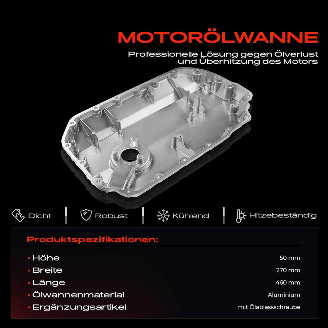 Frankberg Ölwanne für A4 8D B5 8E B6 B7 8H B6 B7 A6 4B C5 A8 4D2 4D8 Allroad 4BH C5 Superb 3U4 P-a-s