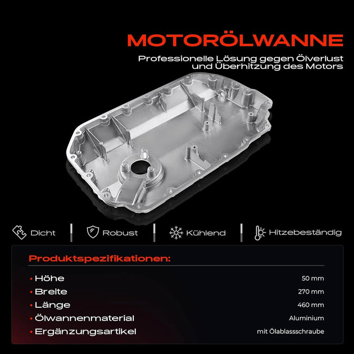 Frankberg Ölwanne für A4 8D B5 8E B6 B7 8H B6 B7 A6 4B C5 A8 4D2 4D8 Allroad 4BH C5 Superb 3U4 P-a-s