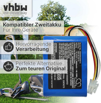 vhbw Akku kompatibel mit Gardena R100Li, R130Li, R160Li 2016, R160Li 2017, R160Li 2018, Sileno, Sile