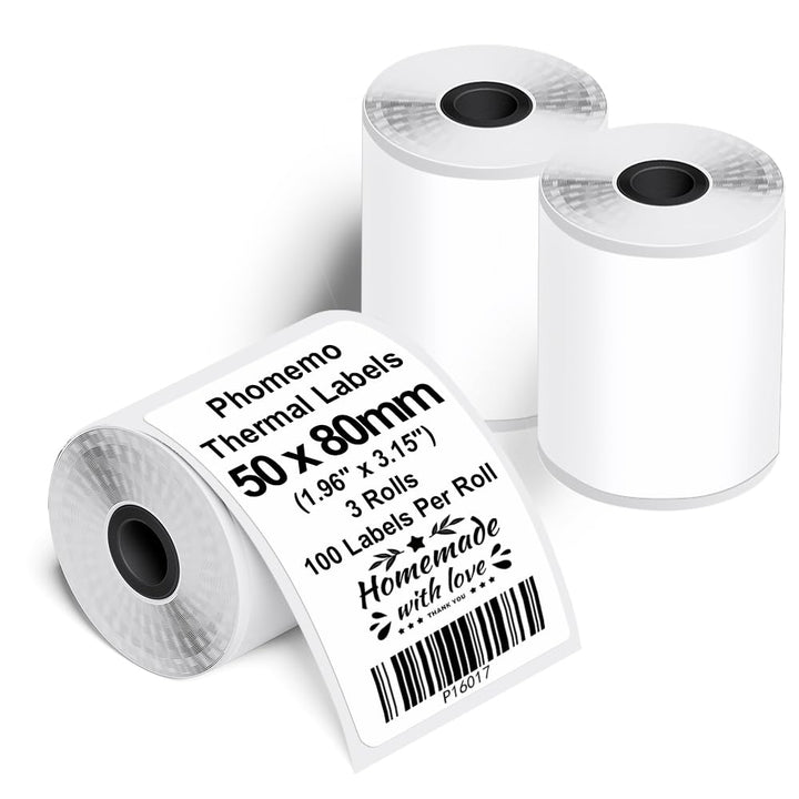 Phomemo M110/M200/M220/M221/M120 Selbstklebende Etiketten, 1.97"x3.15"(50x80mm) Thermoetiketten papi