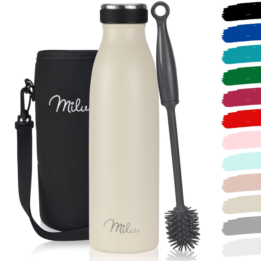 Milu Edelstahl Trinkflasche 350ml 500ml 750ml 1L 1,5L Thermosflasche Isolierte Wasserflasche Auslauf