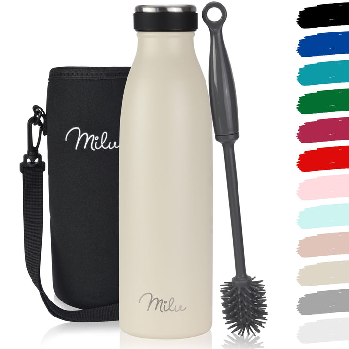 Milu Edelstahl Trinkflasche 350ml 500ml 750ml 1L 1,5L Thermosflasche Isolierte Wasserflasche Auslauf
