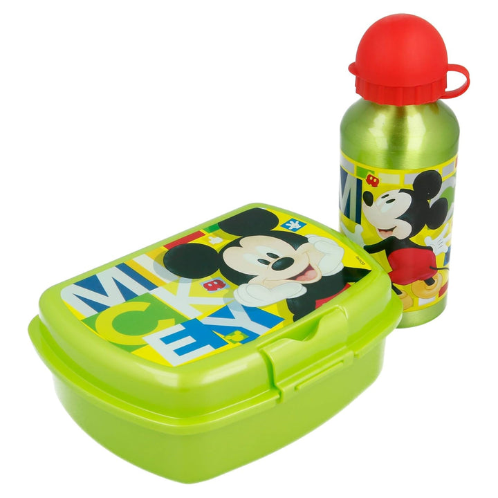 Stor - Disney 44263. Fiambrera y Botella de aluminio. Diseño Mickey Mouse