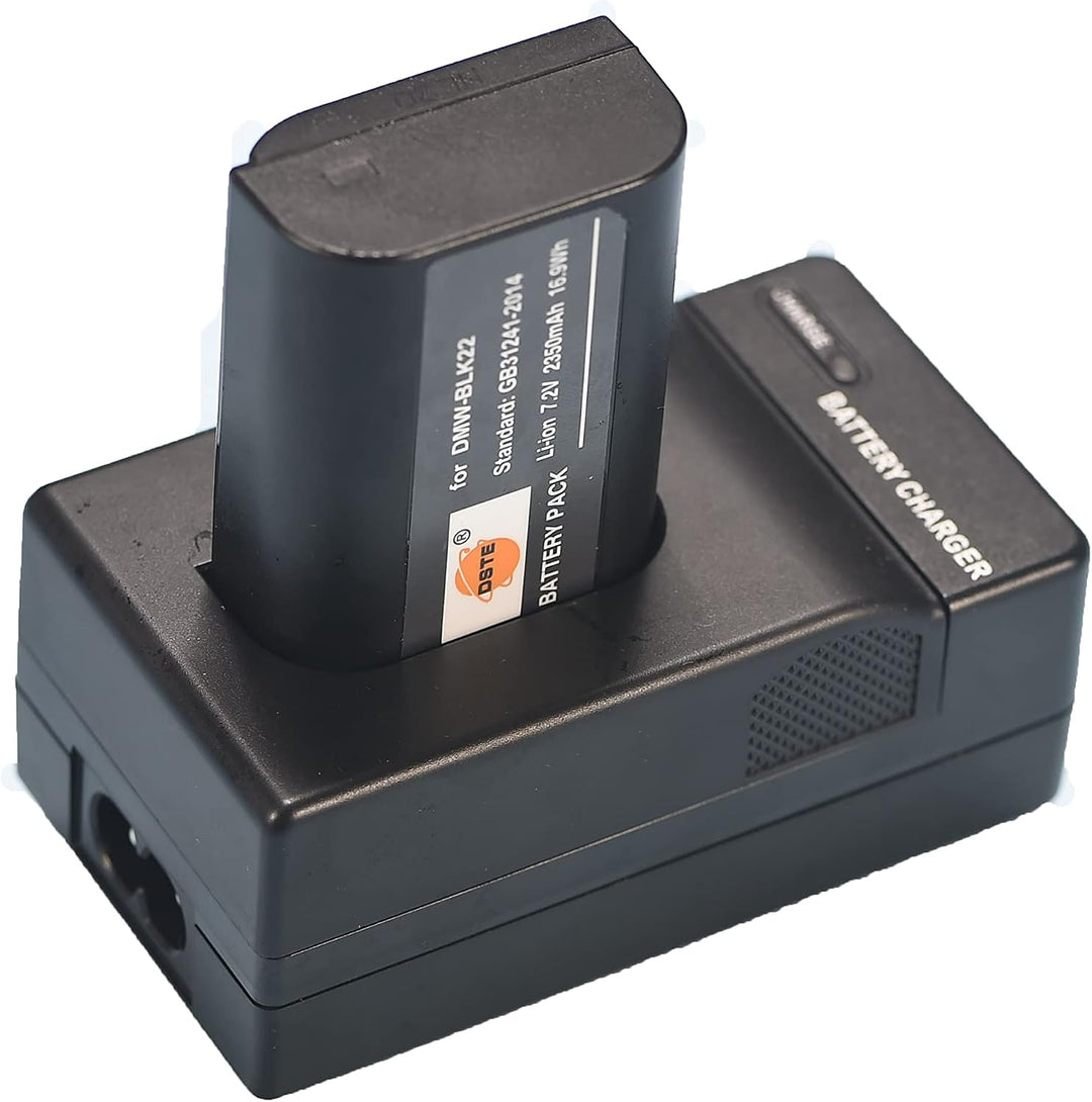 DSTE（2 Pack） Ersatz Batterie und DC180E Reise Ladegerät Kompatibel für Panasonic DMW-BLK22 DC-S5 DC-