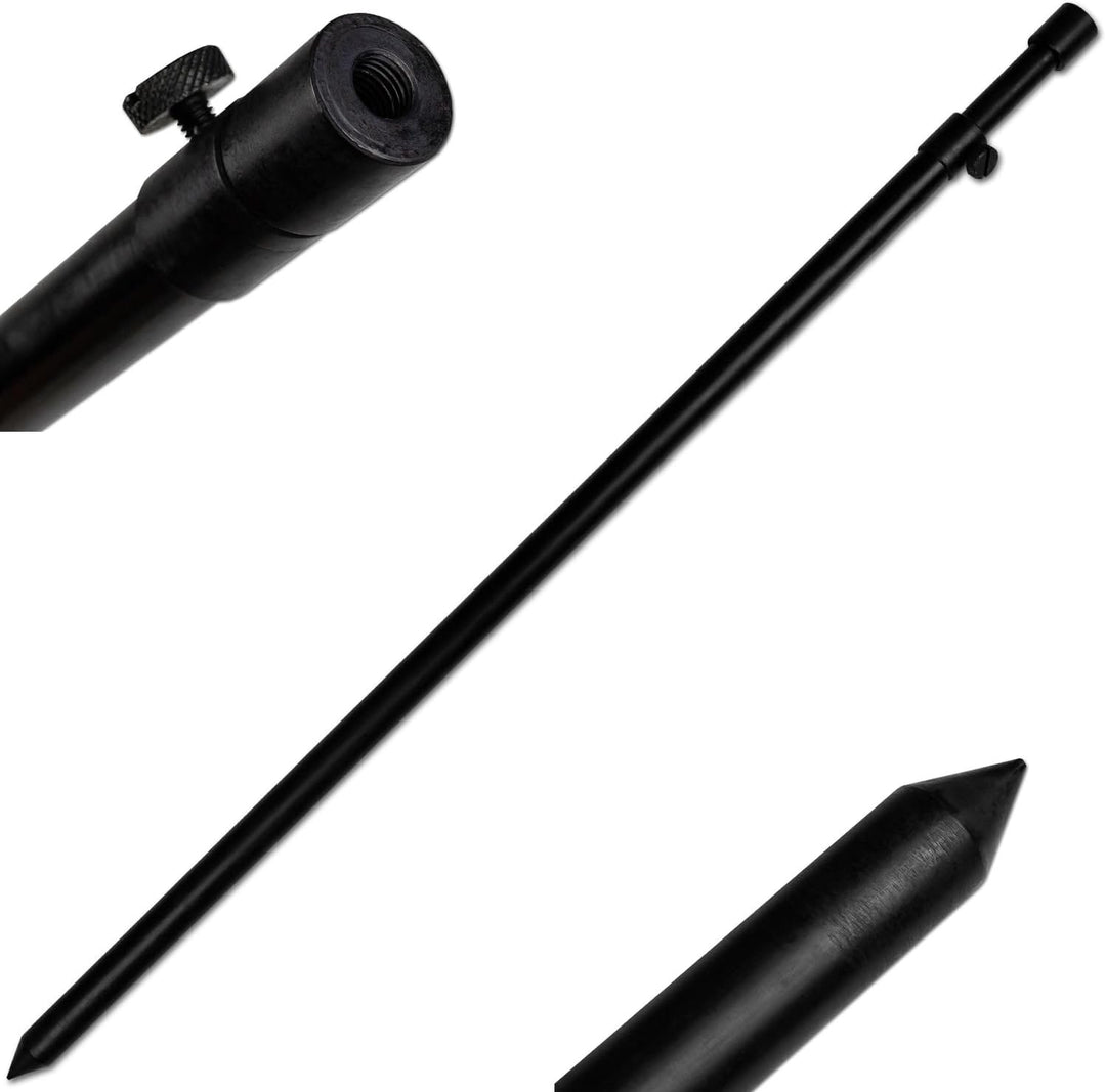 3er/4er Set Bankstick Alu Stormpole 40-70cm/60-105cm/80-140cm 19/16mm schwarz Erdspeer Erdspiess 3 S