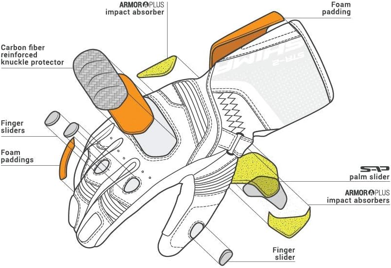 SHIMA STR-2 Motorradhandschuhe Herren - Touchscreen, Sommer, Sport Leder Handschuhe mit Carbon Knöch