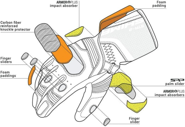 SHIMA STR-2 Motorradhandschuhe Herren - Touchscreen, Sommer, Sport Leder Handschuhe mit Carbon Knöch