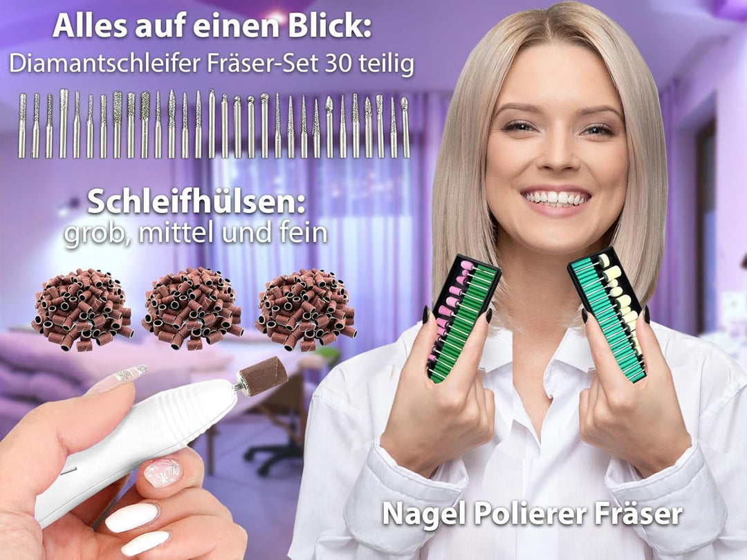 Pediküre-Set Fusspflegegerät Fräser Komplett-Set für die Fusspflege Hornhautentfernung und Maniküre