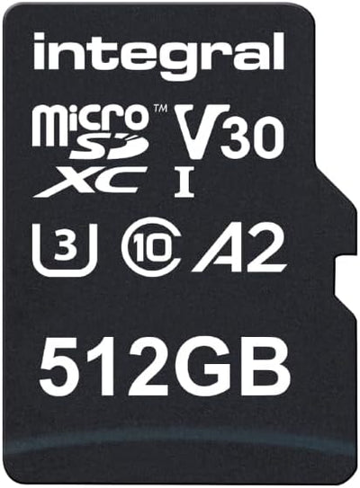Integral 512GB Micro SD Karte 4K Video Premium High Speed Speicherkarte SDXC bis zu 100MB/s Lesegesc