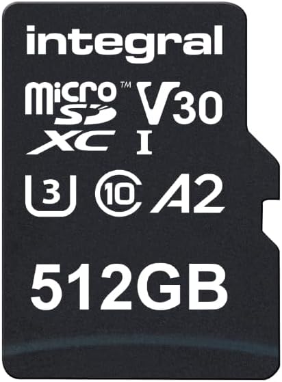 Integral 512GB Micro SD Karte 4K Video Premium High Speed Speicherkarte SDXC bis zu 100MB/s Lesegesc
