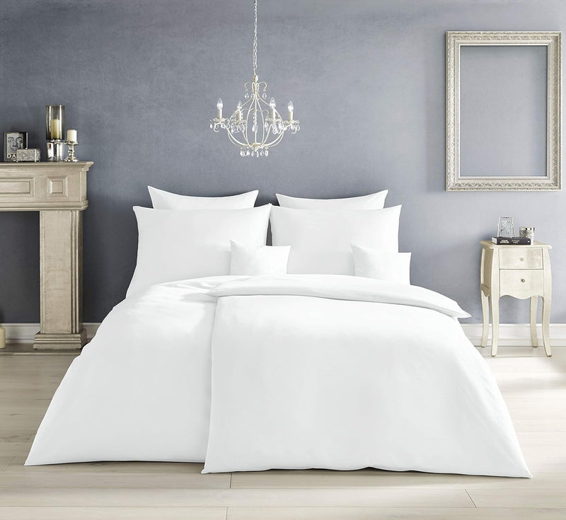 Fleuresse Colours Bettwäsche, Uni-Mako-Satin, weiss, 135 x 200 cm Weiss 135/200 Uni, Weiss 135/200 U