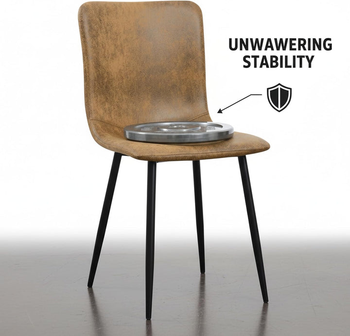 FurnitureR Esszimmerstühle 4er Set Wildleder Küchenstühle mit Metallbeinen Schlafzimmer Wohnzimmerst