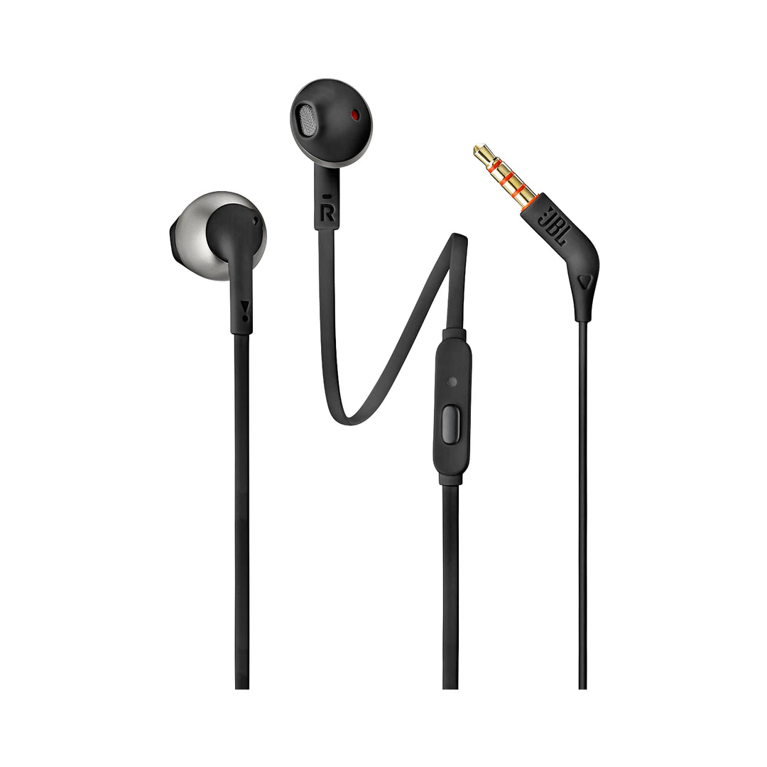 JBL Tune 205 Kopfhörer mit Kabel und Mikrofon, flaches Kabel, Einhandbedienung, ergonomisch, weiche