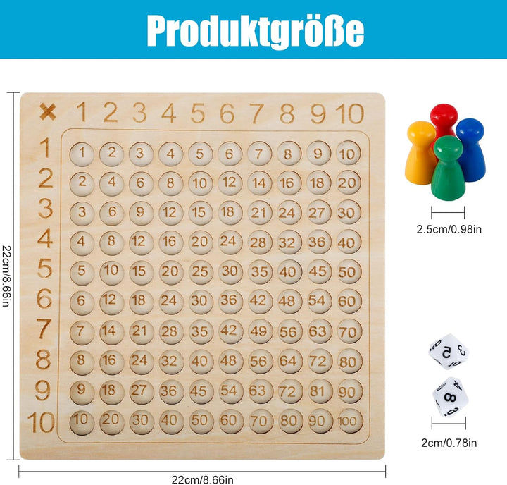 Multiplikationsbrett,1x1 Lernen Spiel für Grundschüler,Montessori Multiplikationsbrett,Multiplikatio