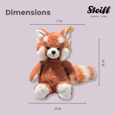 Steiff 075537 Soft Cuddly Friends Benji Roter Panda, Ginger, 28cm