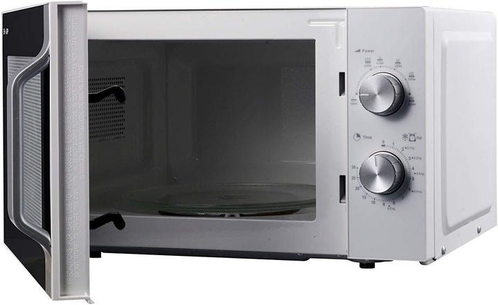 Sharp R204WA Solo-Mikrowelle,20 L,800 W,6 Leistungsstufen,Timer von 30 Minuten bis 00 Sekunden,Weiss