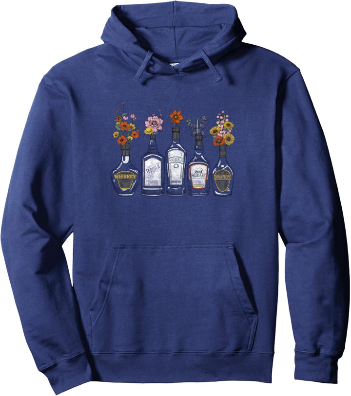 Wild Flowers In Wine Bottles Pullover Hoodie