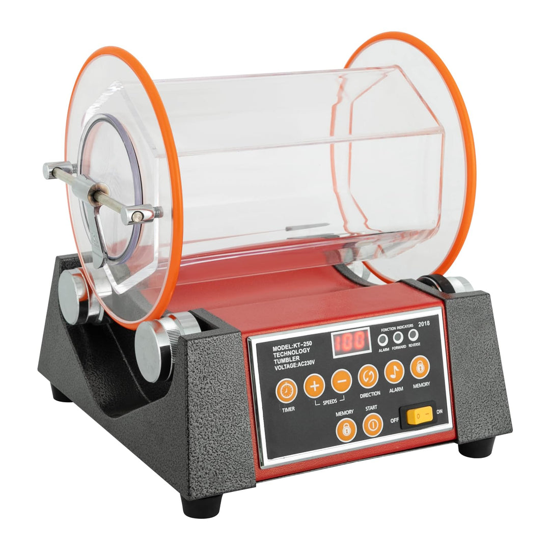 Digitalanzeige Schmuckpoliermaschine YUNRUX KT250 Poliertrommel Labor-Kugelmühle Poliermaschinen Ele