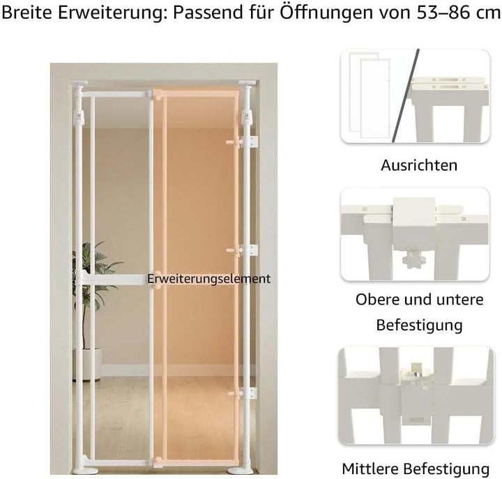 unipaws Transparentes Extra Hohes Katzengitter, Druckmontage mit Auto-Close, 190–250 cm H x 53–86 cm