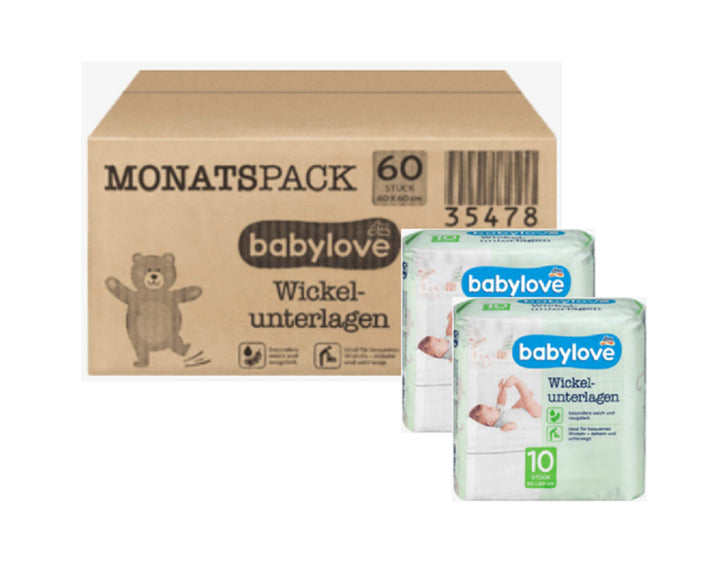 DM Babylove Wickelunterlagen, superweich, wiederverwendbar, hygienisch, 60 Stück