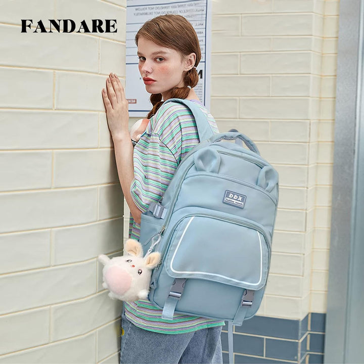 FANDARE Niedlich Schulranzen Mädchen Hochschule Rucksack Junge Schulrucksack Schultertaschen Laptop