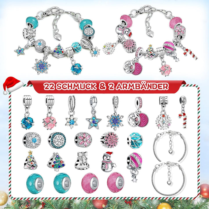 KAZATE Adventskalender 2023 Kinder Mädchen, Weihnachtskalender Schmuck für Frauen, 24 Füllung Bastel