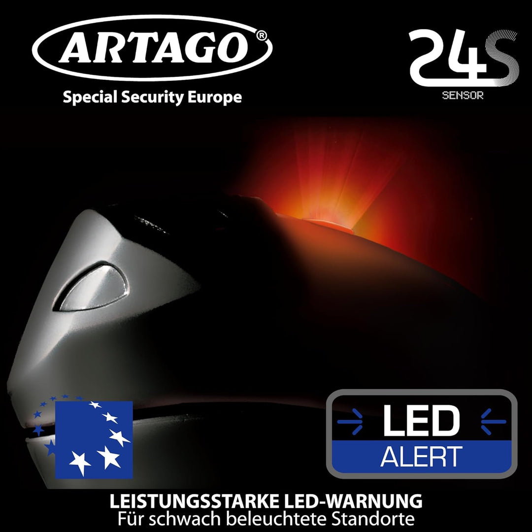Artago 24S.6M Motorrad Bremsscheibenschloss mit Alarm 120 dB Warnung Smart, ø 6 mm