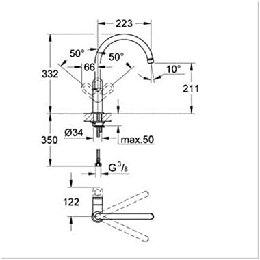 GROHEBauLoop - Einhand-Spültischbatterie (DN15, Einlochmontage, Schwenkbereich 360°), chrom, 3136800