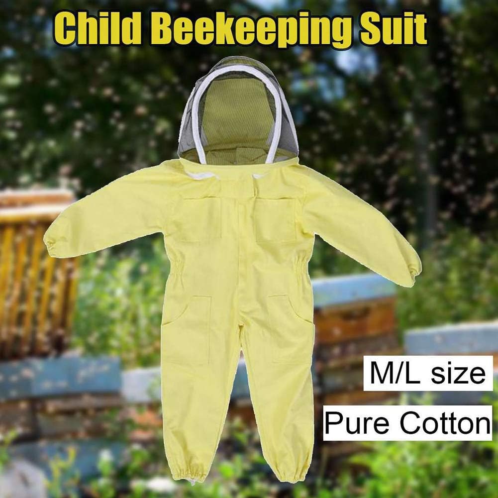 TYTOGE Imkeranzüge Kinder, Atmungsaktives Imker-Outfit, Ganzkörper-belüftete Imkeranzüge Kinder (L),