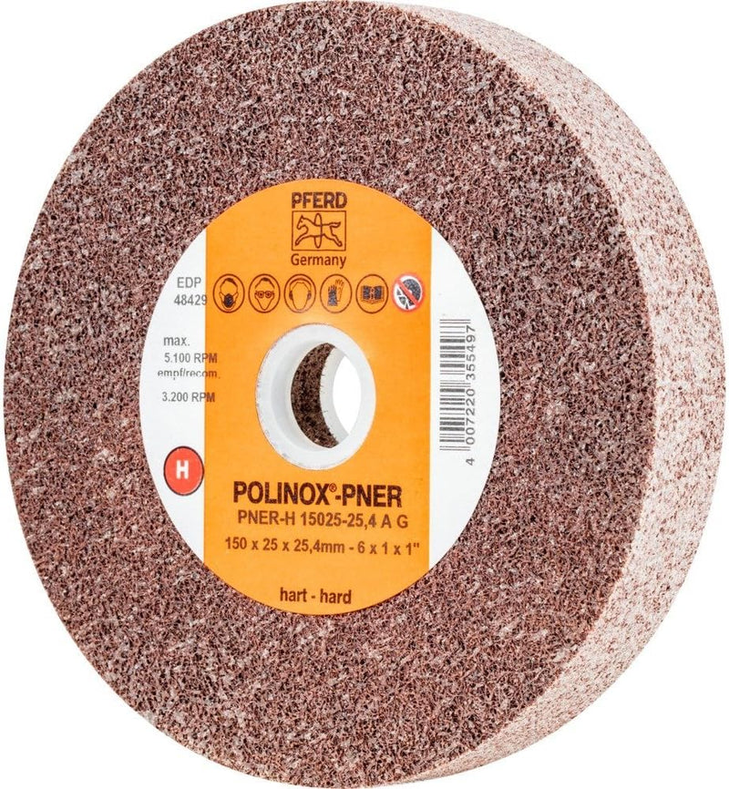 PFERD POLINOX-Kompaktschleifrad PNER | 150 x 25 mm, Bohrungs-ø 25,4 mm, Ausführung hart, Korund A, g