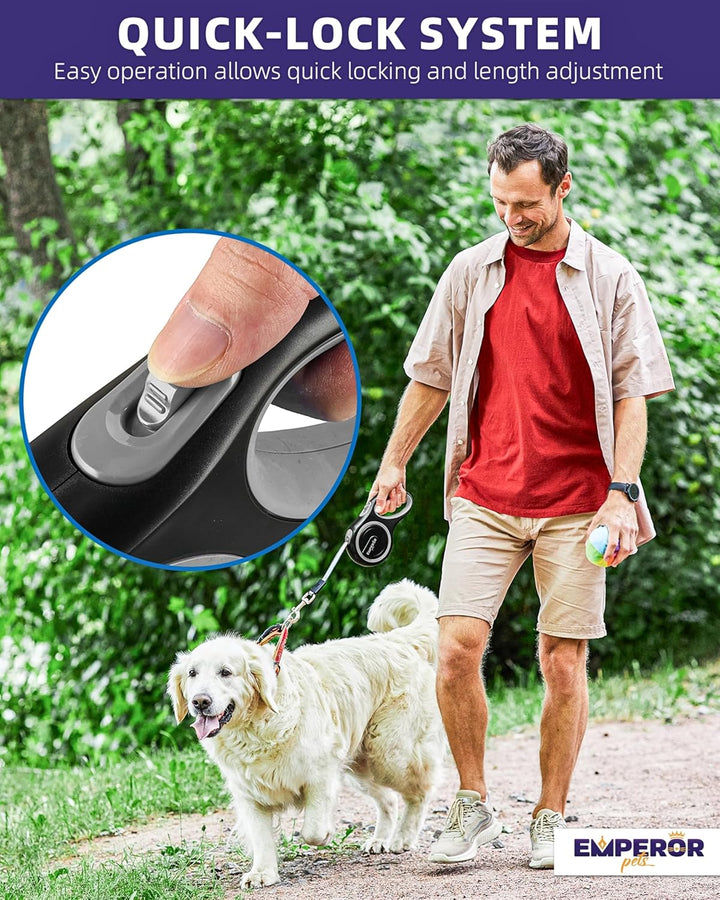 Emperor Pets GY26 einziehbare Hundeleine, für grosse Hunde, bis zu 50 kg, robuste Hundeleine, einzie