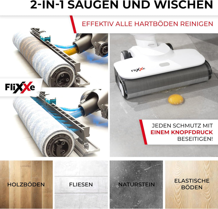 2x2 Nass Trockensauger - Staubsauger mit Wischfunktion [DEUTSCHE Marke] - Saugwischer Wischsauger ka