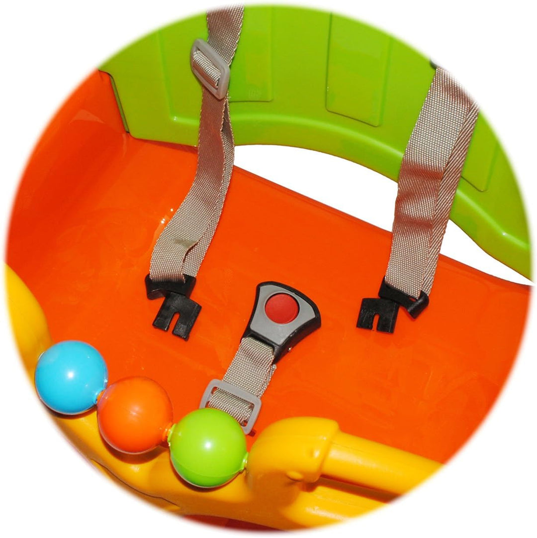 alles-meine.de GmbH mitwachsende - Gitterschaukel/Babyschaukel mit Gurt - ROT/GELB/BLAU - Leichter E